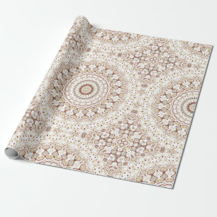 Earth Tone Geometric Mandala Pattern Wrapping Paper