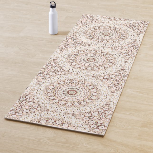 Earth Tone Geometric Mandala Pattern Yoga Mat (In Situ)