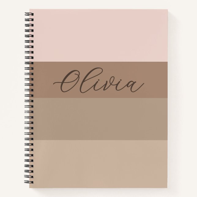 Earth Tone Gradient Olivia Name Notebook (Front)