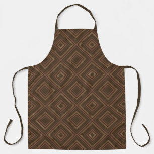 Earth Tone Hypnotic Diamond Modern Abstract Art Apron