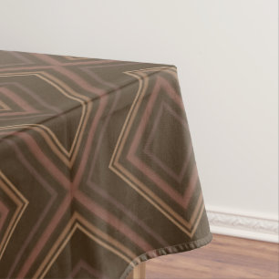 Earth Tone Hypnotic Diamond Modern Abstract Art Tablecloth