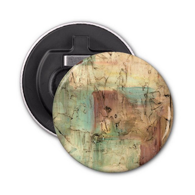 Earth Tone Painting with Cracked Surface Bottle Opener (Front)