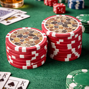 Earth Tone Pebble Tile Pattern Poker Chips