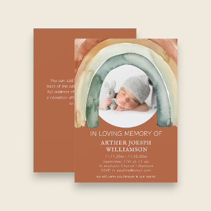 Earth Tone Rainbow Baby Funeral Invitation