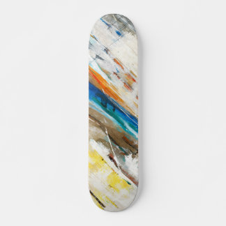 Earth Tone Rainbow Brushstroke Abstract Skateboard