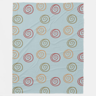 Earth Tone Spirals Fleece Blanket