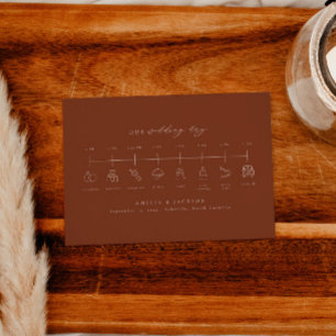 Earth Tone Terracotta Wedding Timeline Insert Card