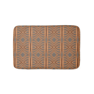 Earth Tone Tribal Ribbon Abstract Pattern Art Bath Mat