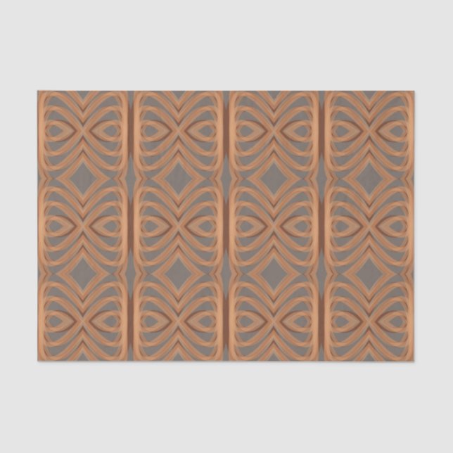 Earth Tone Tribal Ribbon Abstract Pattern Art  Tissue Paper (Front)
