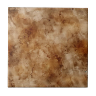 Earth Tone Watercolor Pattern Ceramic Tile