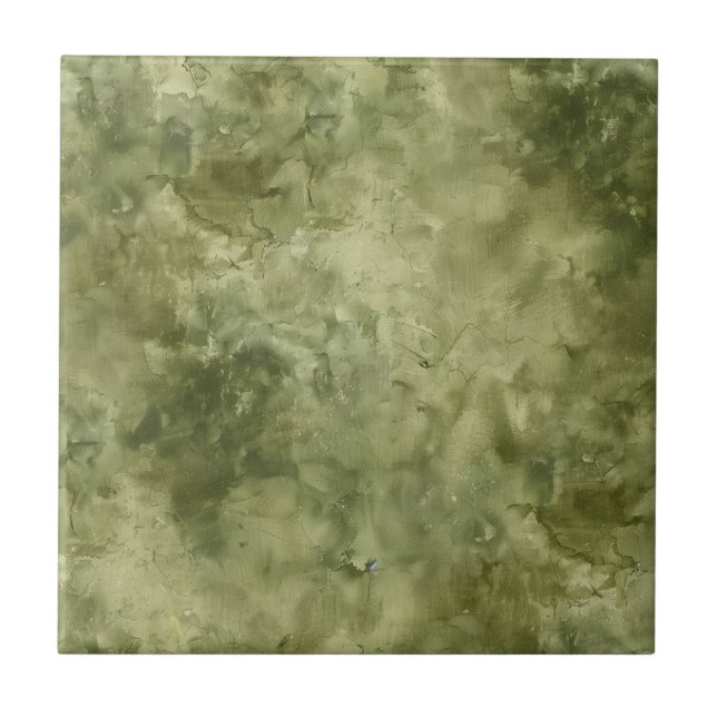 Earth Tone Watercolor Pattern Ceramic Tile (Front)