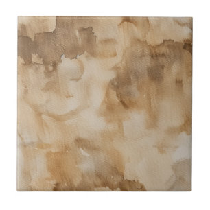 Earth Tone Watercolor Pattern Ceramic Tile
