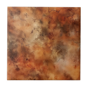 Earth Tone Watercolor Pattern Ceramic Tile