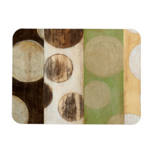 Earth Tone Wood Panel Painting with Circles Magnet