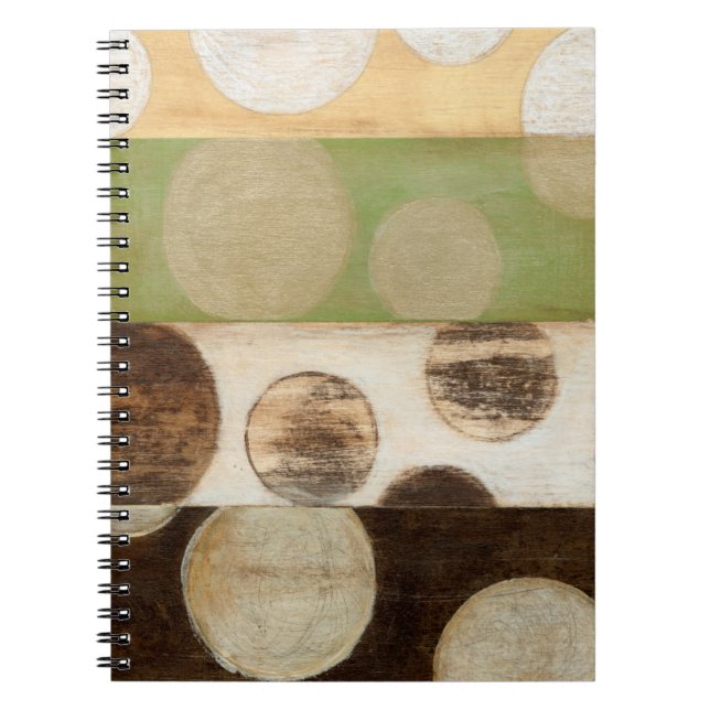 Earth Tone Wood Panel Painting with Circles Notebook (Front)