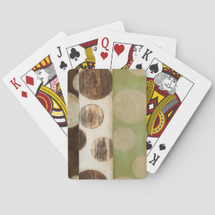 Earth Tone Wood Panel Painting with Circles Playing Cards