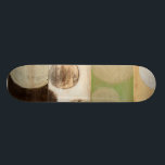 Earth Tone Wood Panel Painting with Circles Skateboard<br><div class="desc">Created by Norman Wyatt, Jr., this painting was made utilising the French process known as Giclee to spray ink droplets onto a canvas. Get lost in the concentric circles, the melding of earth tone colours across the painting, or the wood panel look of the piece. A great purchase for anyone...</div>
