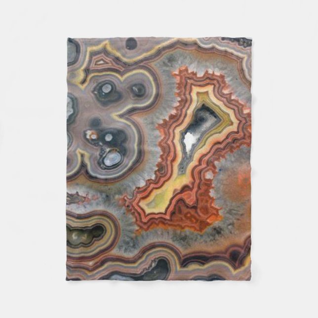 Earth Toned Agate Crystal Fleece Blanket (Front)