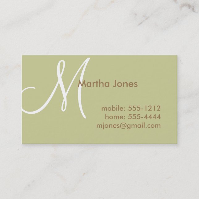 Earth Toned Business Card, Mummy Card (#BUS 006) (Front)