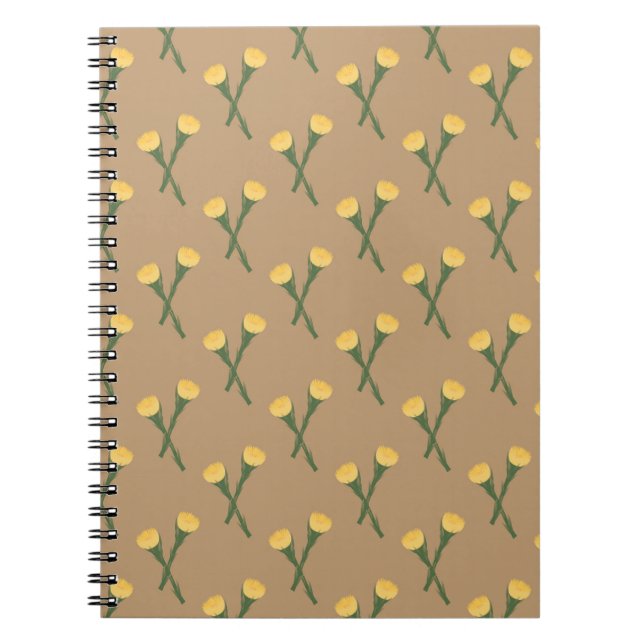 Earth-toned Coltsfoot Spring Flower Notebook (Front)