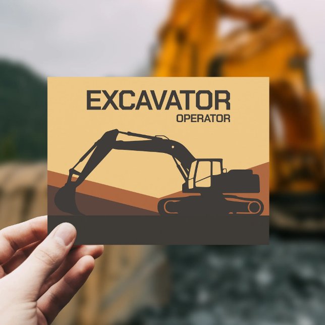 Earth-Toned - Excavator Operator Postcard (Earth-Toned - Excavator Operator Postcard)