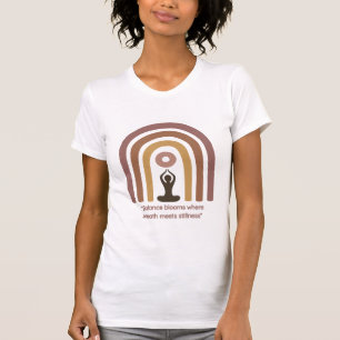 Earth-Toned Mindfulness Rainbow Yoga Design T-Shirt