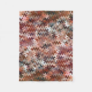 Earth Toned Multicolored Pattern Fleece Blanket