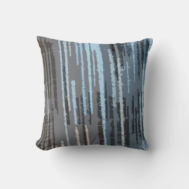 Earth Toned Multicolored Stripe Pattern Cushion (Front)
