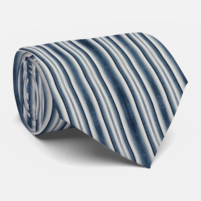 Earth Toned Navy Striped Tie (Rolled)
