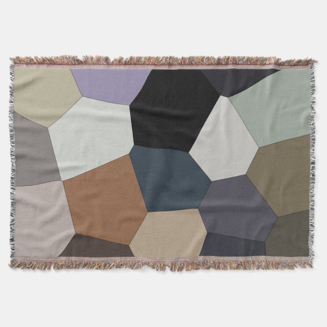 Earth Toned Pattern Throw Blanket (Front)