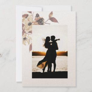 Earth Toned Photo Watercolor Wedding Invitation