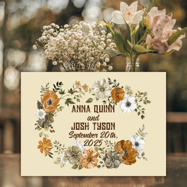 Earth-Toned Rustic Flowers Wedding Guest Book (Creator Uploaded)