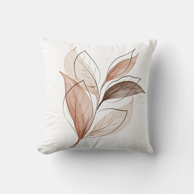 Earth-Toned Watercolor  Minimal Design Cushion (Front)