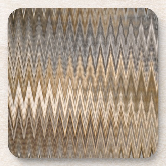 Earth Toned Wavy Pattern Coaster (Front)