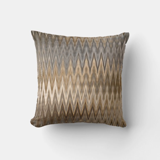 Earth Toned Wavy Pattern Cushion (Front)