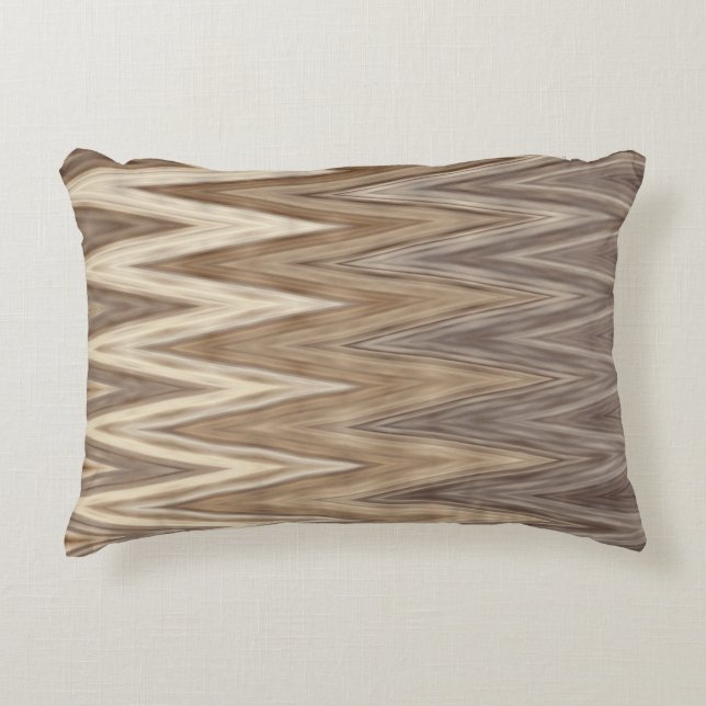 Earth Toned Wavy Pattern Decorative Cushion (Front)