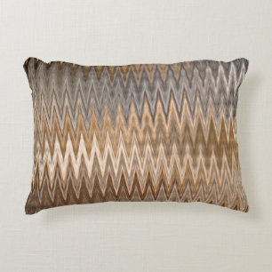 Earth Toned Wavy Pattern Decorative Cushion