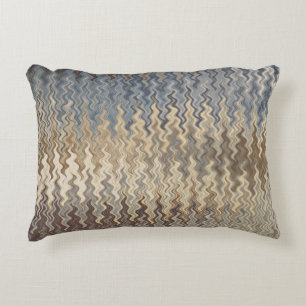 Earth Toned Wavy Pattern Decorative Cushion