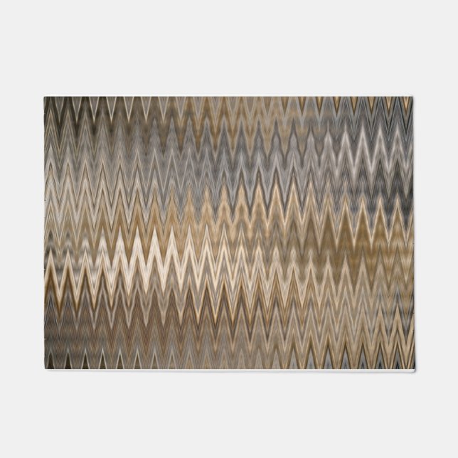 Earth Toned Wavy Pattern Doormat (Front)