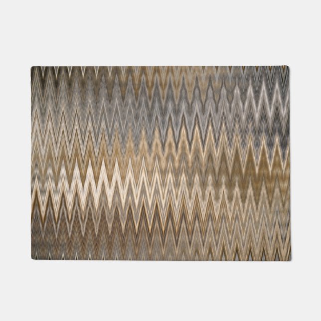 Earth Toned Wavy Pattern Doormat (Front)