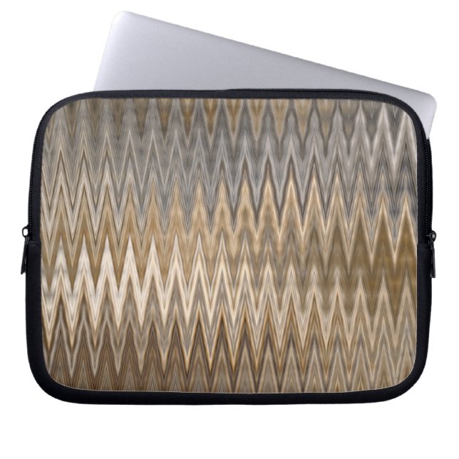 Earth Toned Wavy Pattern Laptop Sleeve (Front)