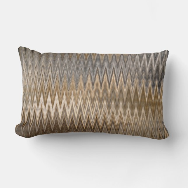 Earth Toned Wavy Pattern Lumbar Cushion (Front)