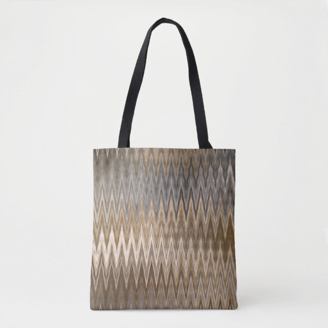Earth Toned Wavy Pattern Tote Bag (Front)