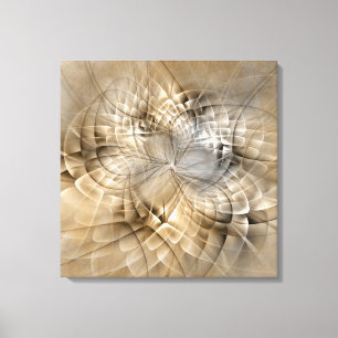 Earth Tones Abstract Modern Fractal Art Texture Canvas Print