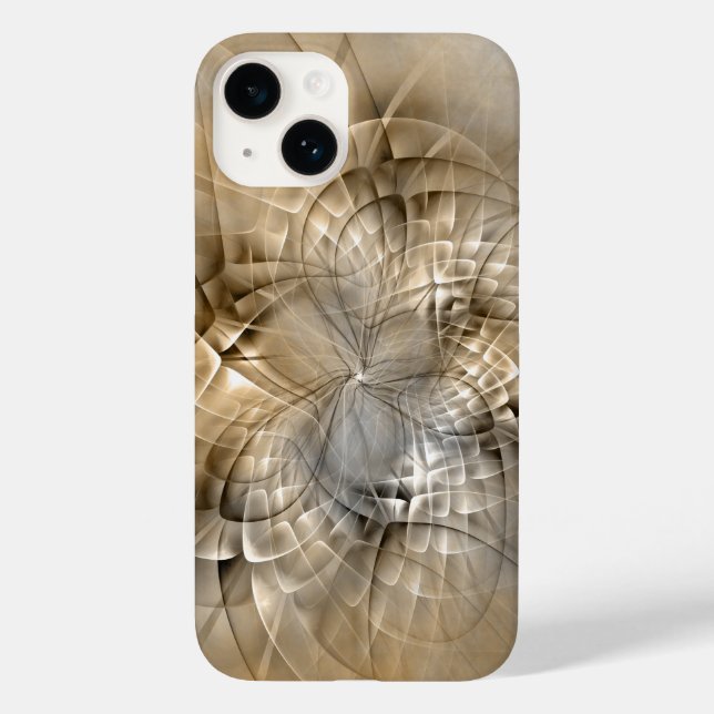 Earth Tones Abstract Modern Fractal Art Texture Case-Mate iPhone Case (Back)