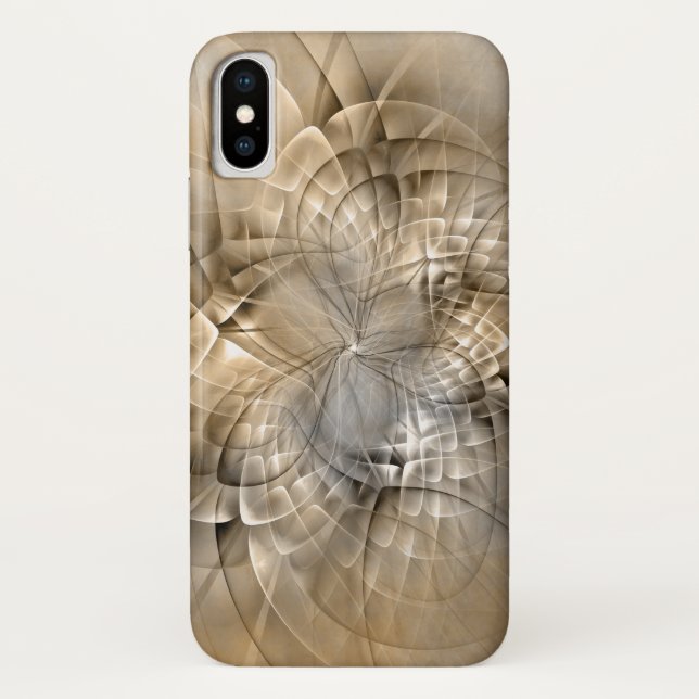 Earth Tones Abstract Modern Fractal Art Texture Case-Mate iPhone Case (Back)