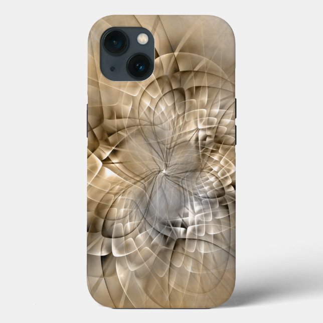 Earth Tones Abstract Modern Fractal Art Texture Case-Mate iPhone Case (Back)