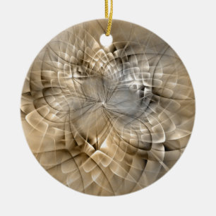 Earth Tones Abstract Modern Fractal Art Texture Ceramic Ornament