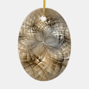 Earth Tones Abstract Modern Fractal Art Texture Ceramic Ornament