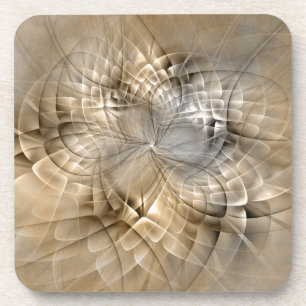 Earth Tones Abstract Modern Fractal Art Texture Coaster